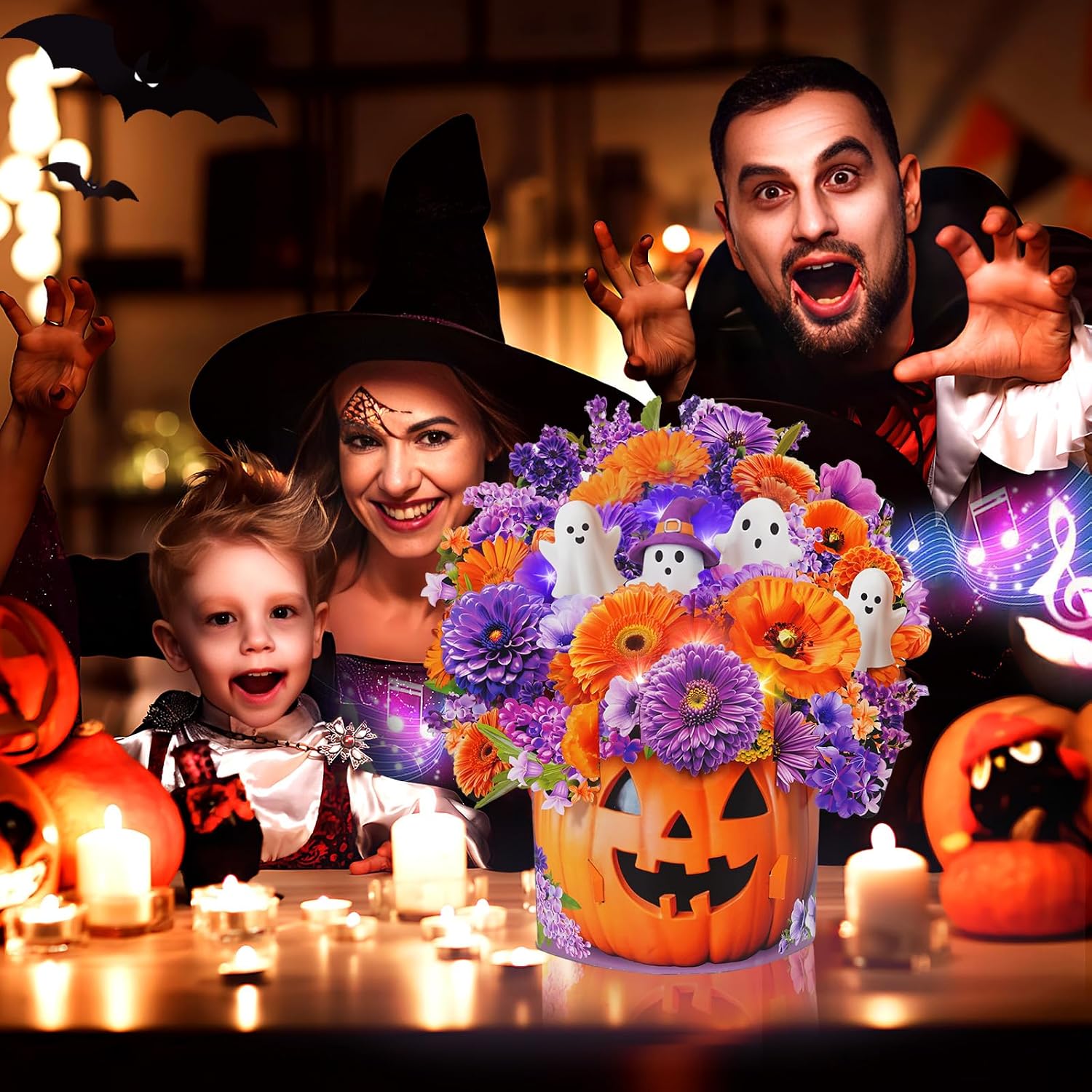 Detalle de Halloween Musical Pop-Up Card, 10-Inch