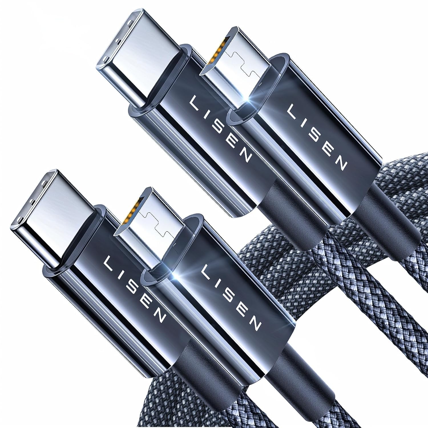Detalle de LISEN USB C to Micro USB Cable 2-Pack 1FT