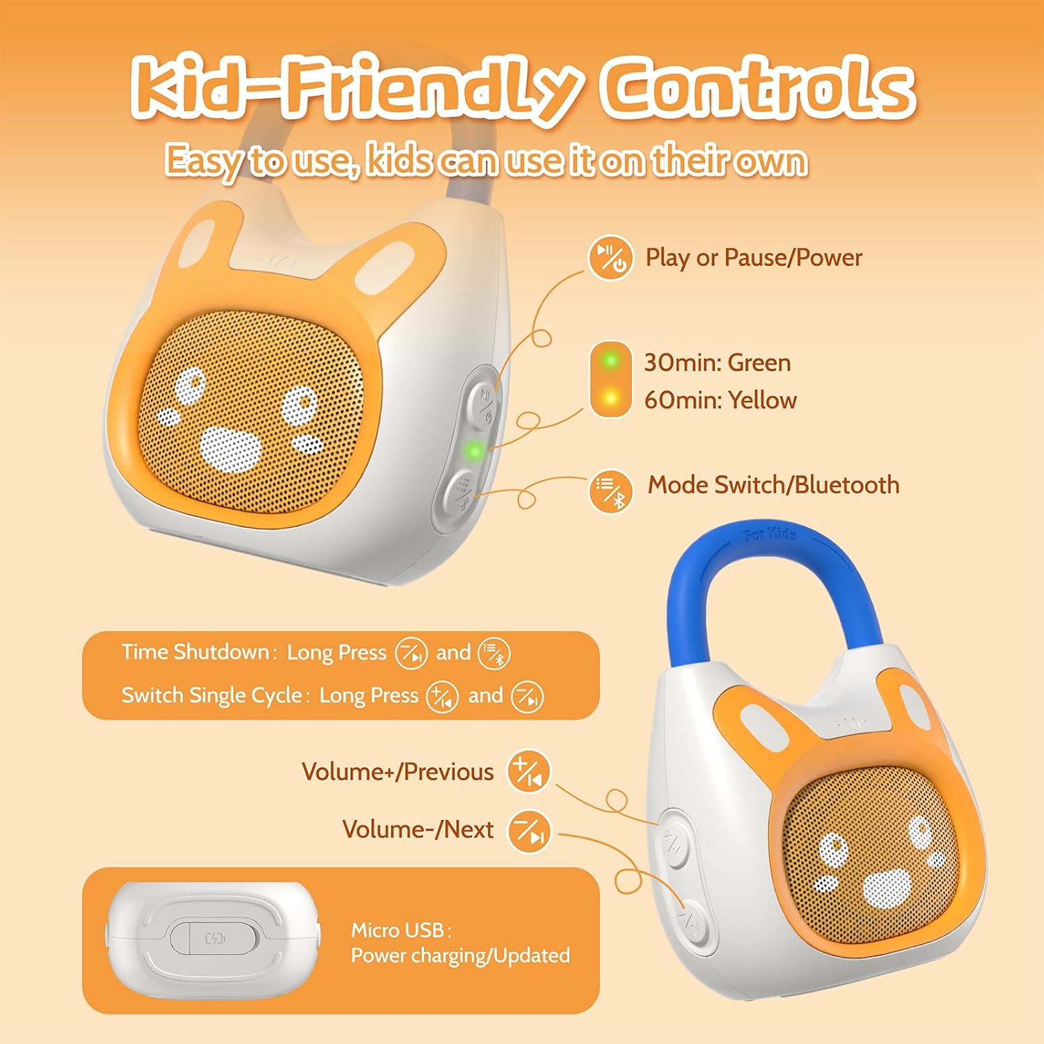 Detalle de alilo Pocket Bunny: Portable Kids Music Player with 120+ Preloaded Stories & Music