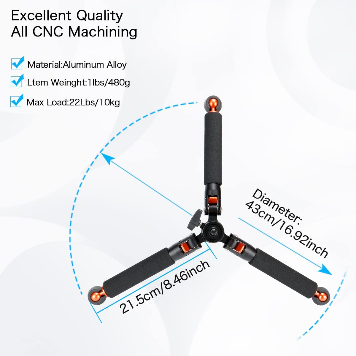 Thumbnail 2 de Koolehaoda Desktop Mini Tripod / Monopod Base Stand with 1/4" and 3/8" screws