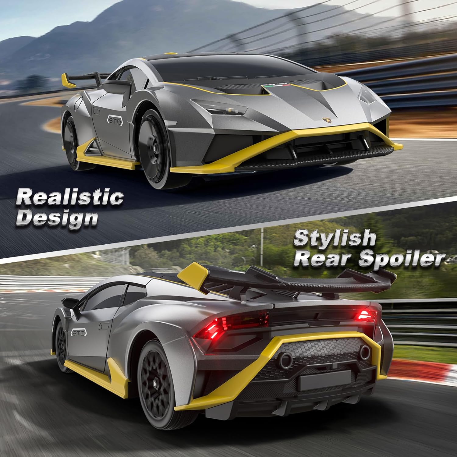 Detalle de Lamborghini RC Drift Car 1:18 4WD – high-speed remote control drift car with proportional throttle and LEDs