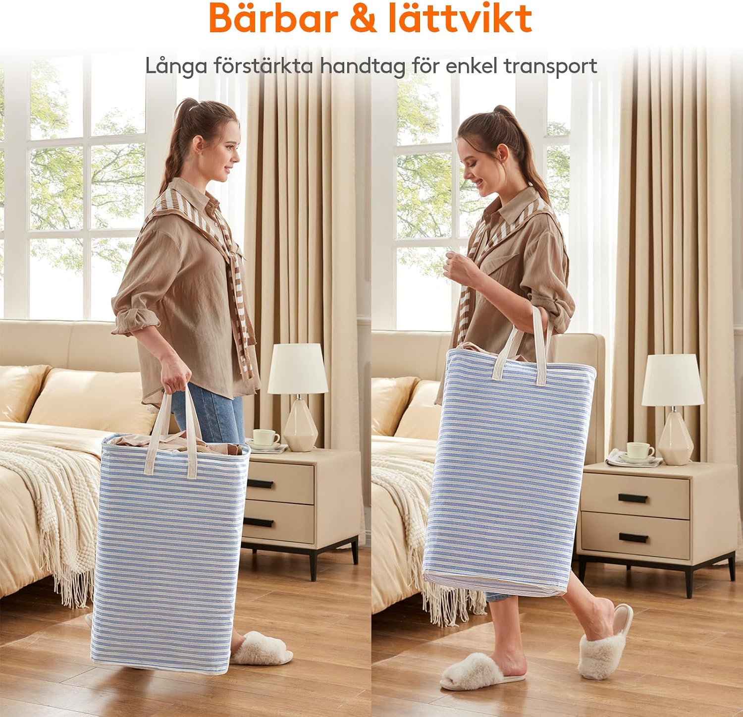 Detalle 2 de Lifewit LF230066 hopfällbar tvättkorg, 80 liter, vattentät insida, 2-pack