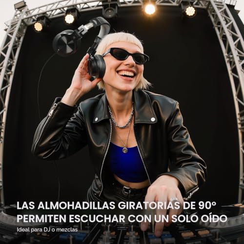 Detalle 2 de OneOdio A71D: Auriculares de estudio con micrófono y diseño plegable para DJ, grabación y mezcla