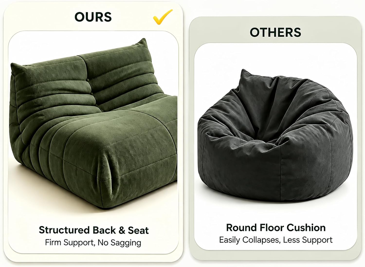Thumbnail 6 de Bean Bag Chair Green memory foam support