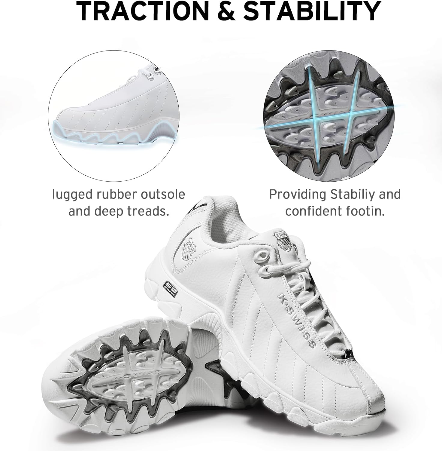 Detalle 2 de K-Swiss Men's ST329 CMF Sneaker: Wide Leather Upper for Tennis to Walking Comfort