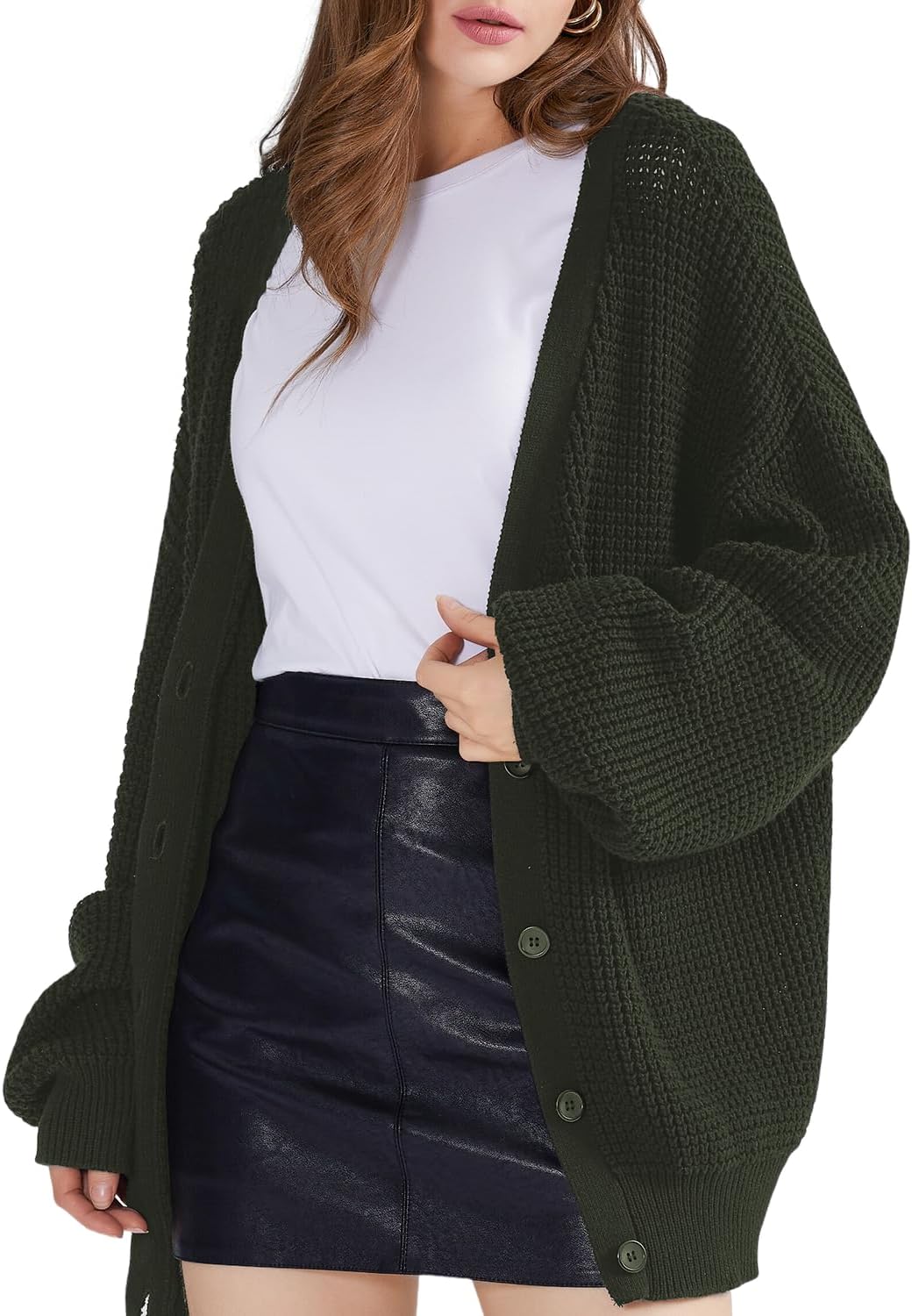 Detalle 2 de QUALFORT Cardigan Oversized 100% Cotton