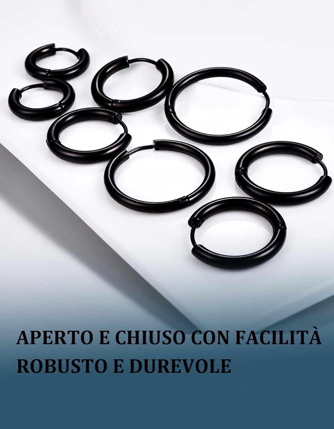 Thumbnail 3 de PROSTEEL Set orecchini uomo/unisex in acciaio 316L, placcati oro o nero – 3 o 4 pezzi