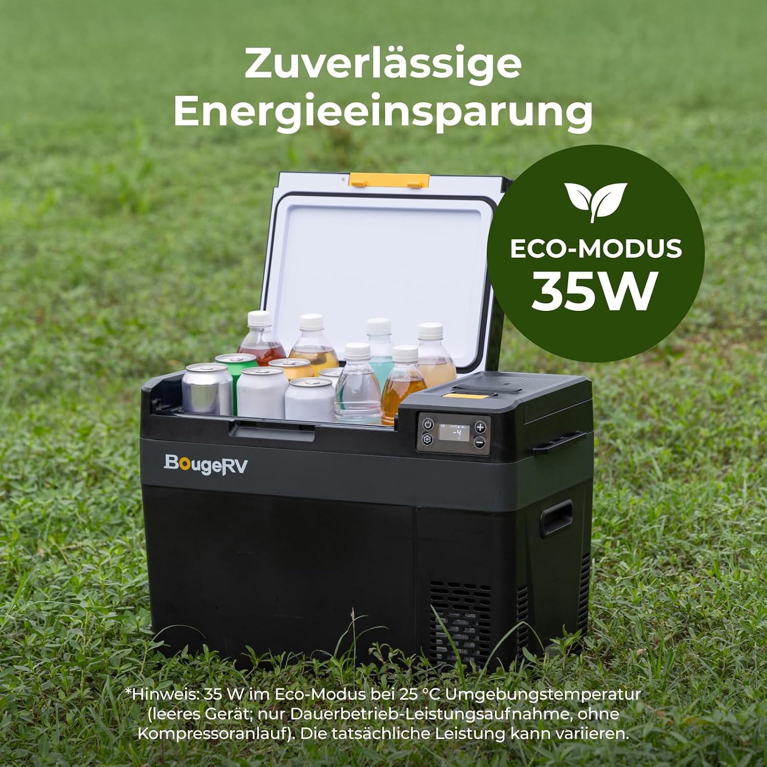 Detalle de BougeRV CRX3 Kompressor Kühlbox 28L mit Akku 240Wh – mobile Kühlung fürs Auto, Camping und Outdoor