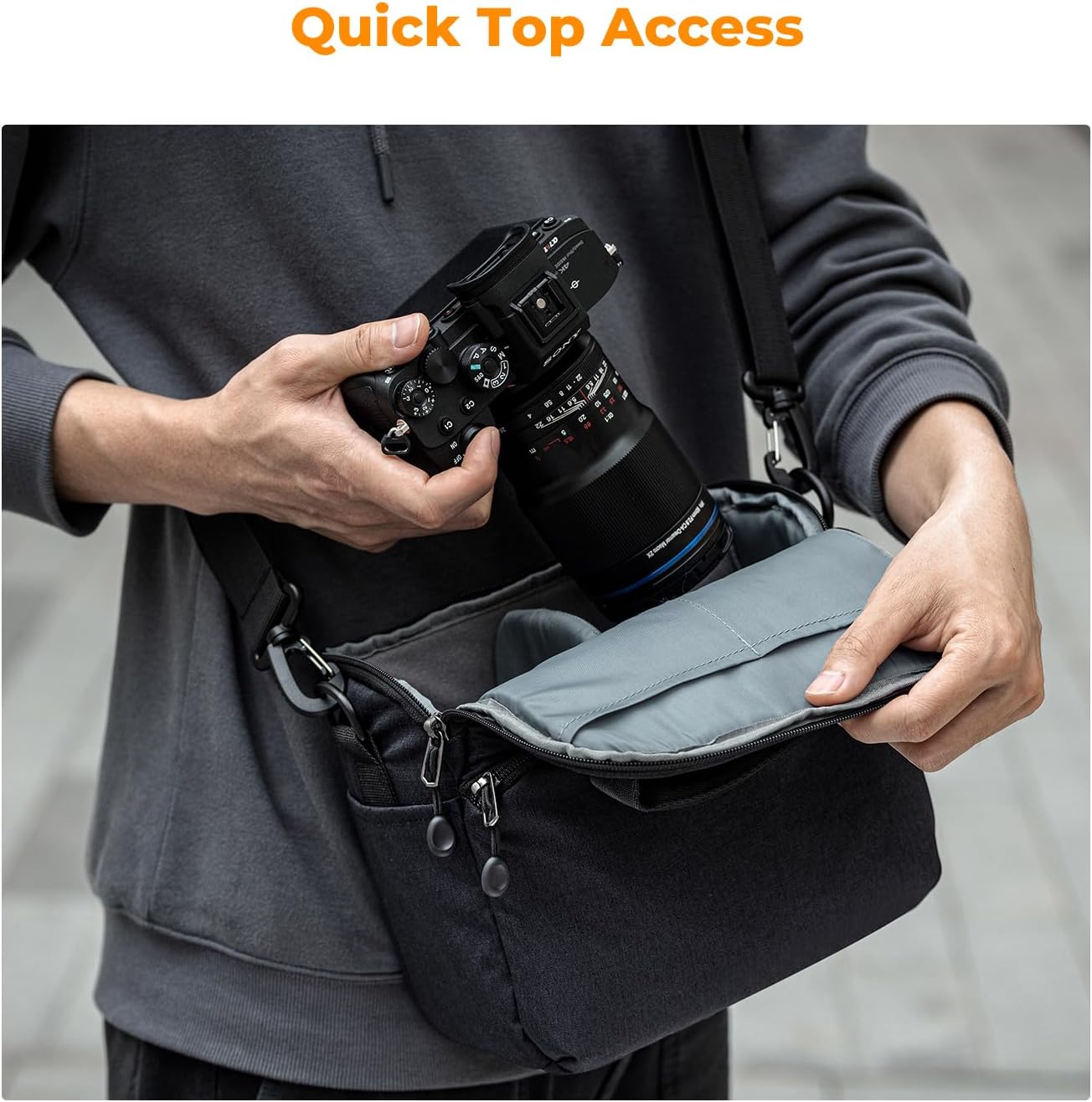 Thumbnail 3 de K&F CONCEPT Small Camera Sling Bag – padded crossbody case for compact DSLR/mirrorless