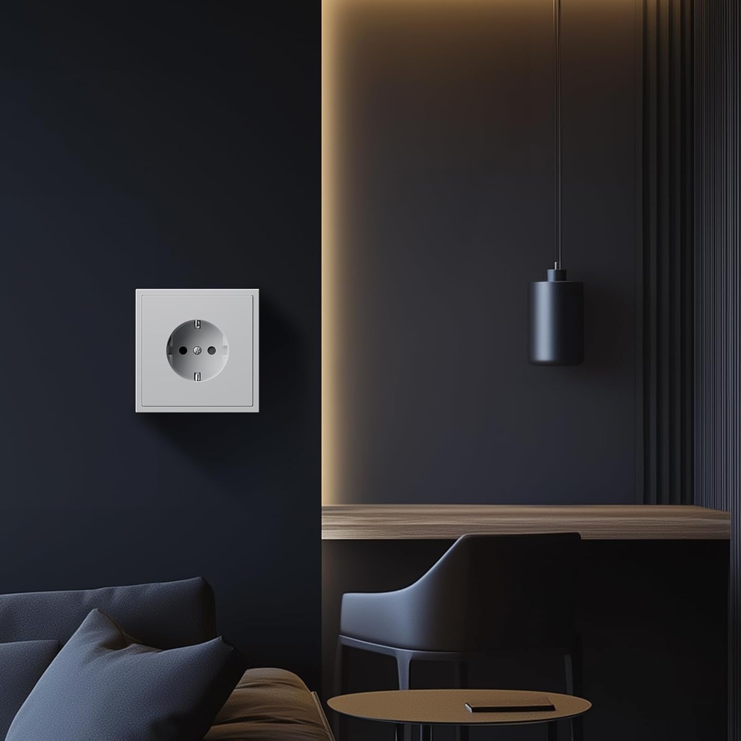 Thumbnail 6 de BSEED Schuko Unterputz-Wandsteckdose mit PC-Rahmen (16 A), 1-fach in Hellgrau