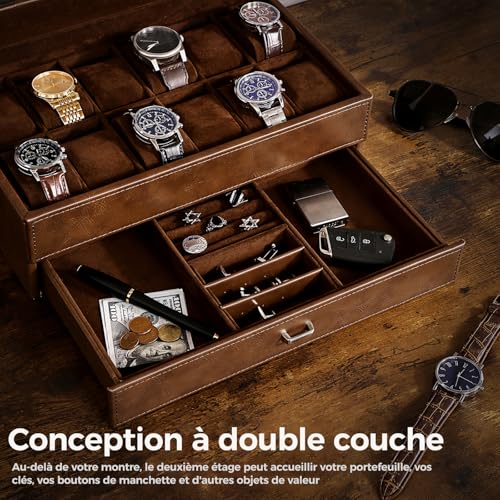 Thumbnail 2 de Boite à Montre de Homme Un Classique 12 compartiments – BEWISHOME