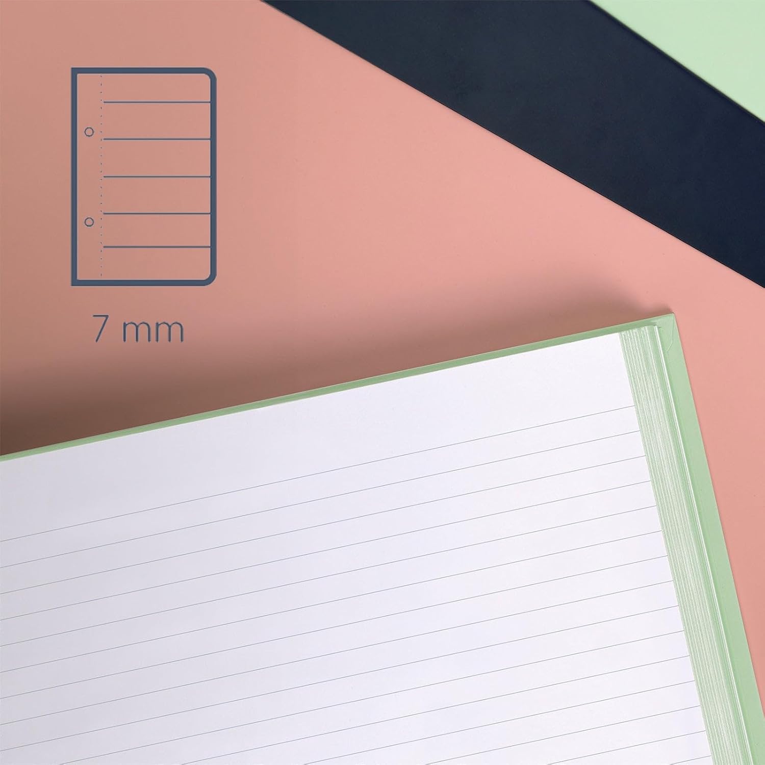 Detalle 1 de MILAN® 1918 spiraalblok A4, 80 vellen, gelinieerd papier, blauw