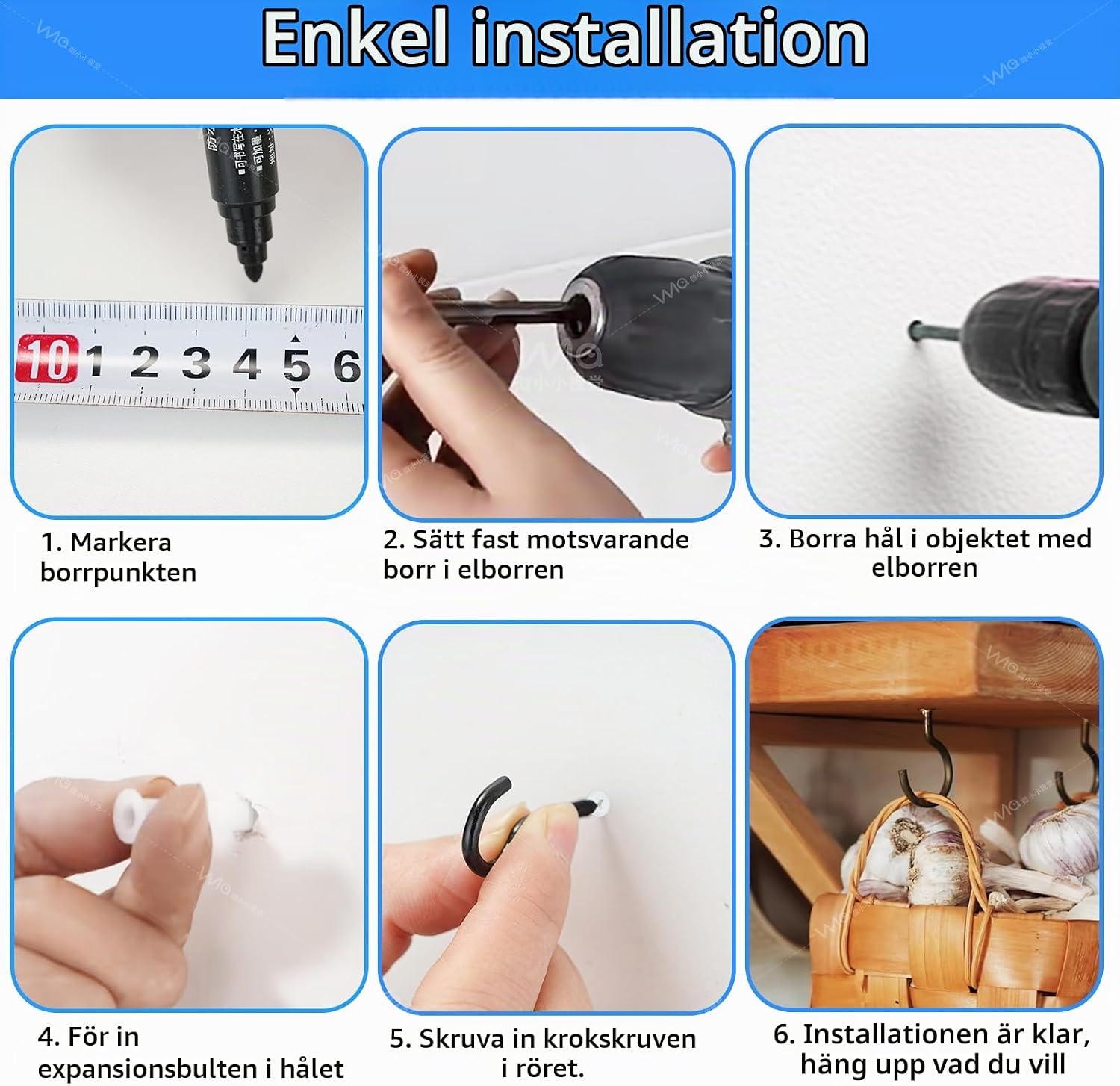 Detalle 2 de Behiruch skruvkrokar, 20-pack i svartlackerat kolstål, 40 × 17 × 3 mm