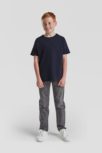 Detalle 2 de Fruit of The Loom T-Shirt Kids Iconic 150 T Maglietta, Blu Scuro, 14-15 Anni – Pacco da 1