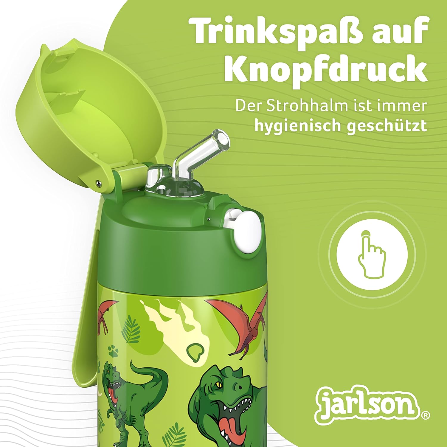 Thumbnail 5 de Jarlson Charli 350ml Dinosaurier Trinkflasche Edelstahl