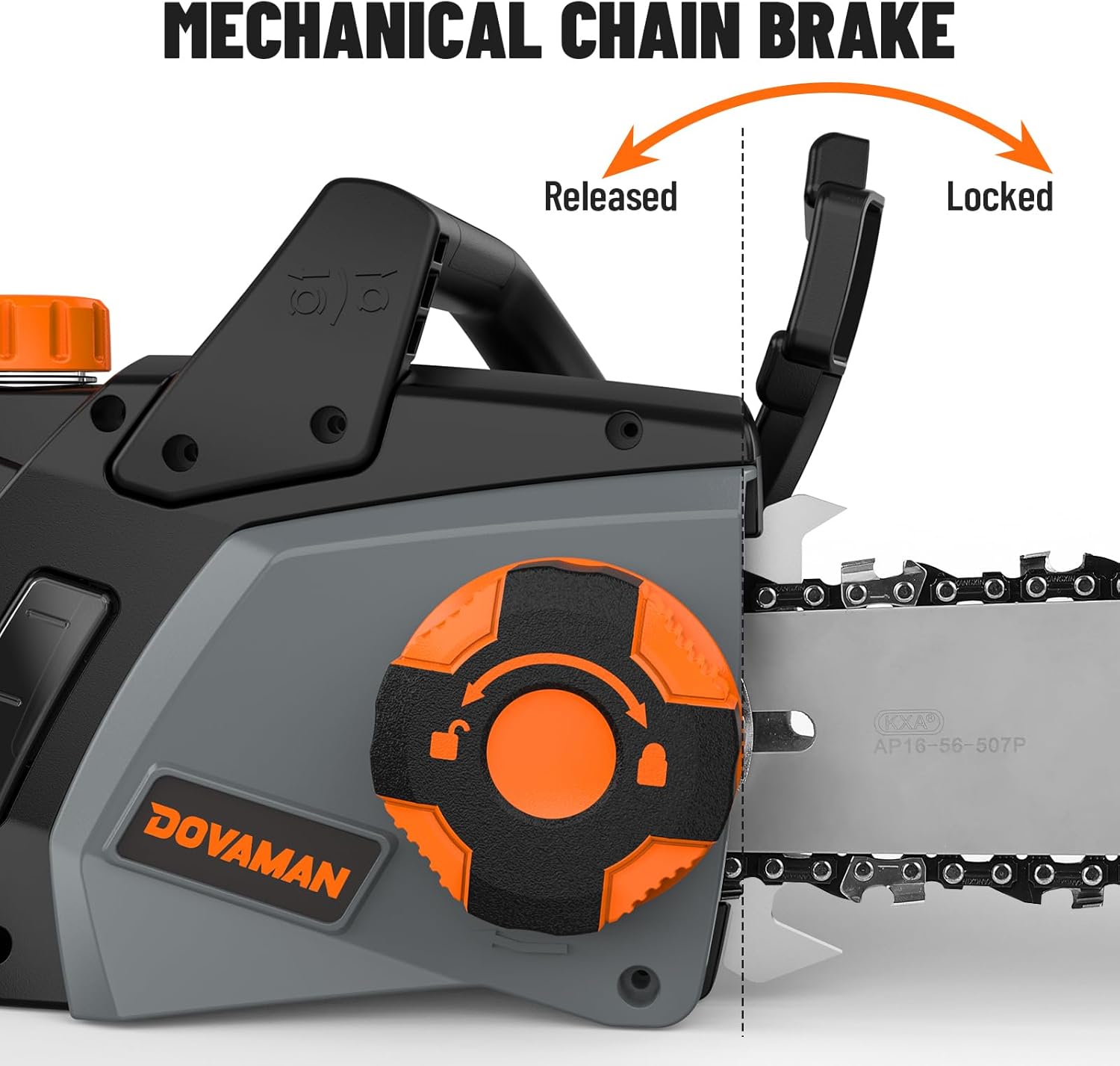 Thumbnail 2 de Dovaman 2400W Electric Chainsaw (16 Inch Oregon Bar & Chain) with One-Step Tool-Free Tensioning