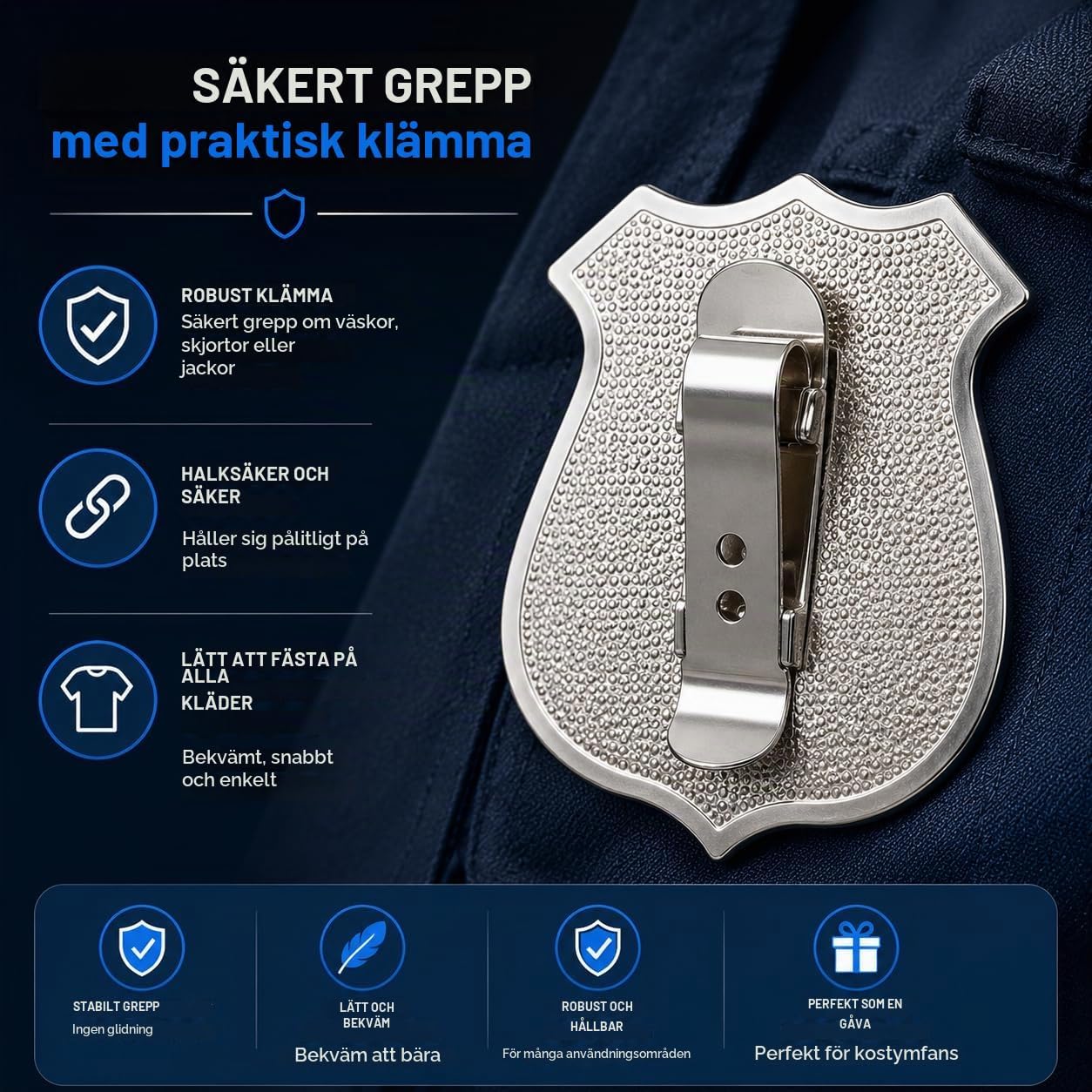 Thumbnail 4 de TK Gruppe Timo Klingler polismärke i försilvrad metall för utklädnad