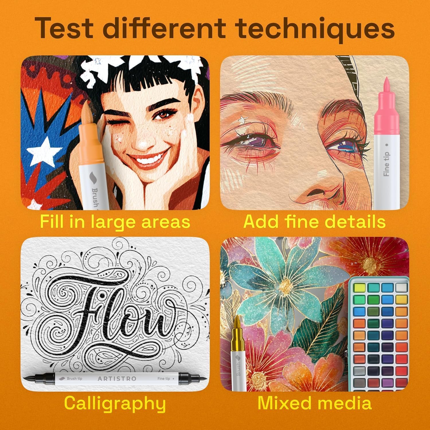 Thumbnail 4 de ARTISTRO 24 Acrylic Paint Pens set for crafts 🎨