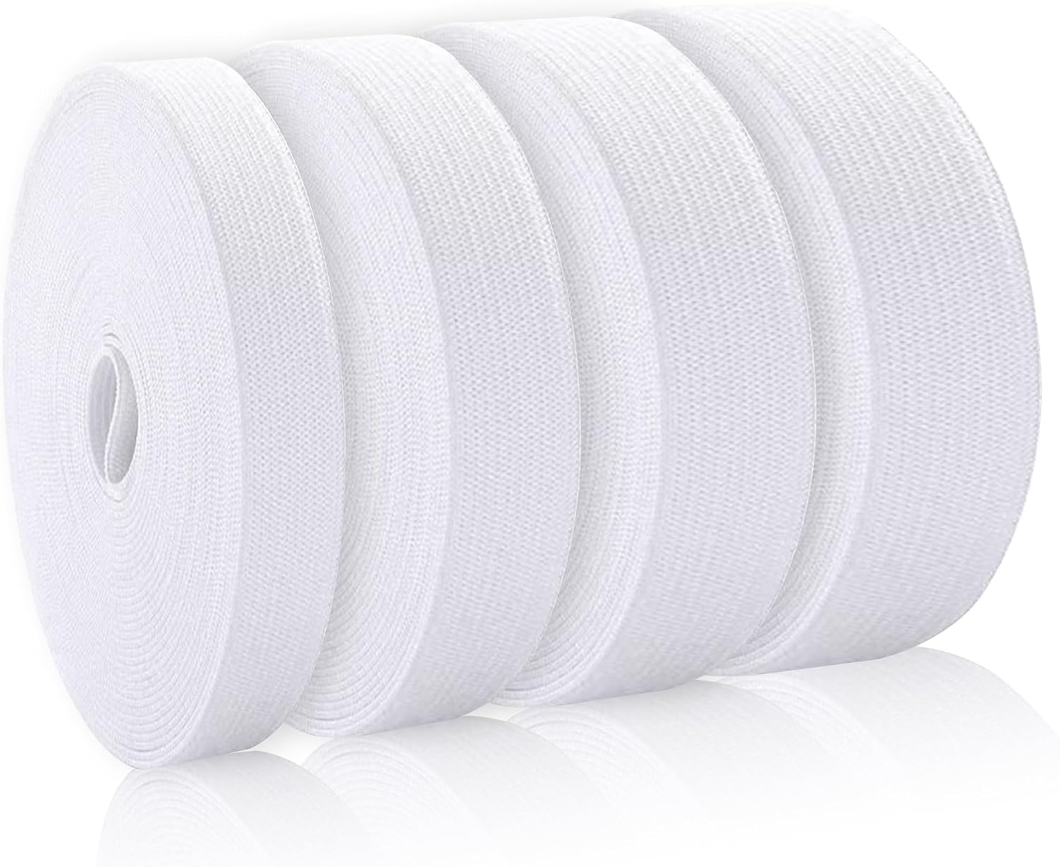XiaoLidm 30 Meter Gummiband Nähen – Multi-Size Set (15, 20, 30, 35 mm) aus Polyester/Latex, weiß