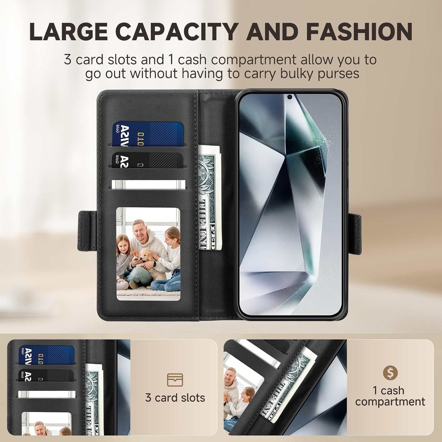 Thumbnail 1 de CASBST Galaxy S24 Ultra case 3 card slots