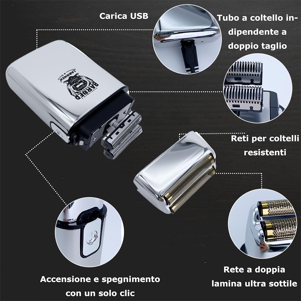 Thumbnail 6 de Beard Trimmer for Men – Cordless Electric Foil with LCD Display