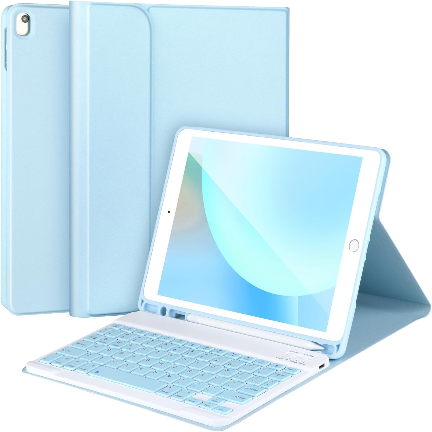 Thumbnail 6 de APHBZGE Keyboard Case for iPad 9/8/7th Gen 10.2" – detachable Bluetooth keyboard, auto wake, pencil holder (Pink)