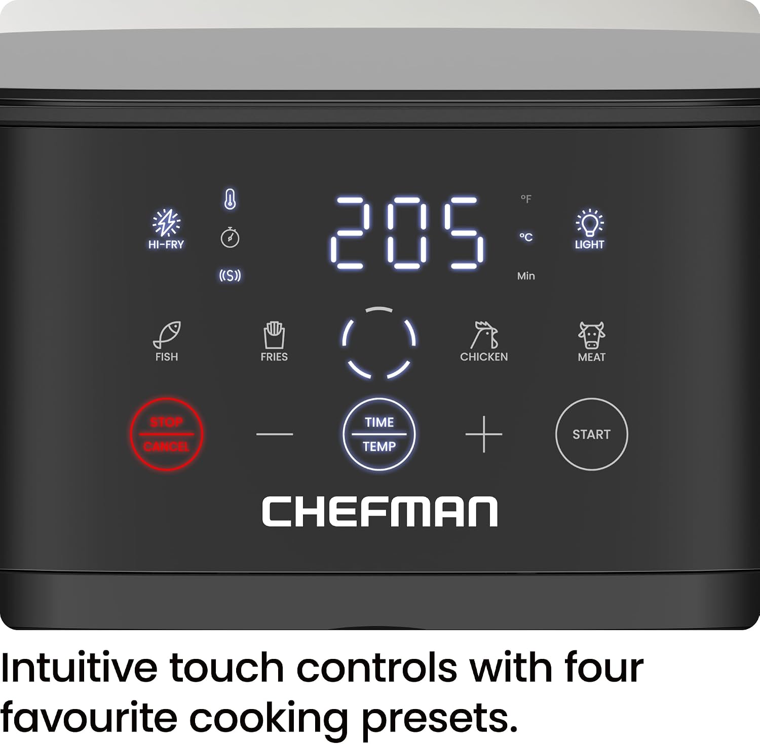 Detalle 2 de Chefman 5.7L Compact Air Fryer – Hi-Fry Technology, Touch Controls & Easy-View Window