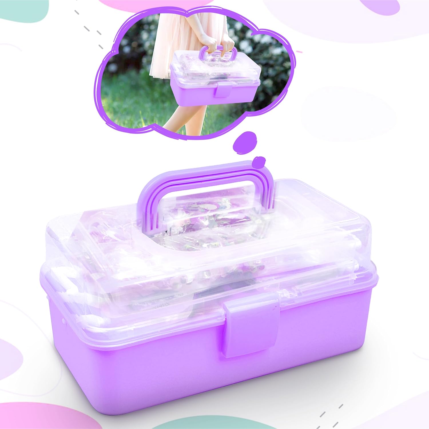 Thumbnail 6 de obqo 3000+ pcs Art and Craft Box for Kids (Purple) – all-in-one creative set