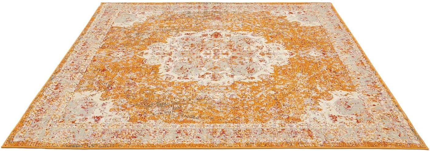 Detalle de RugVista Nadia vintage tapijt 200 x 200 cm, oranje, middelhoge pool