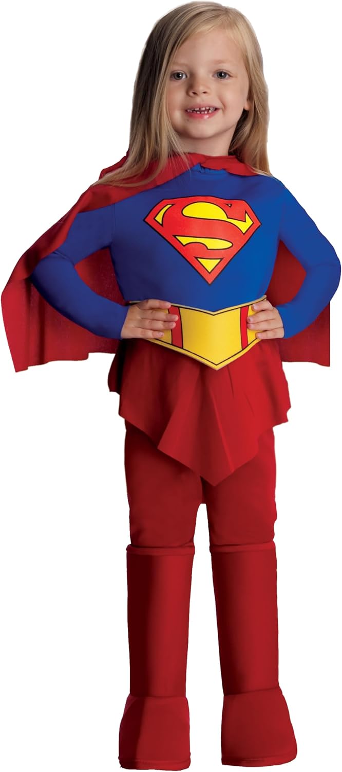 Detalle 2 de Rubies RU885215 Supergirl Costume for Kids with Cape and Belt