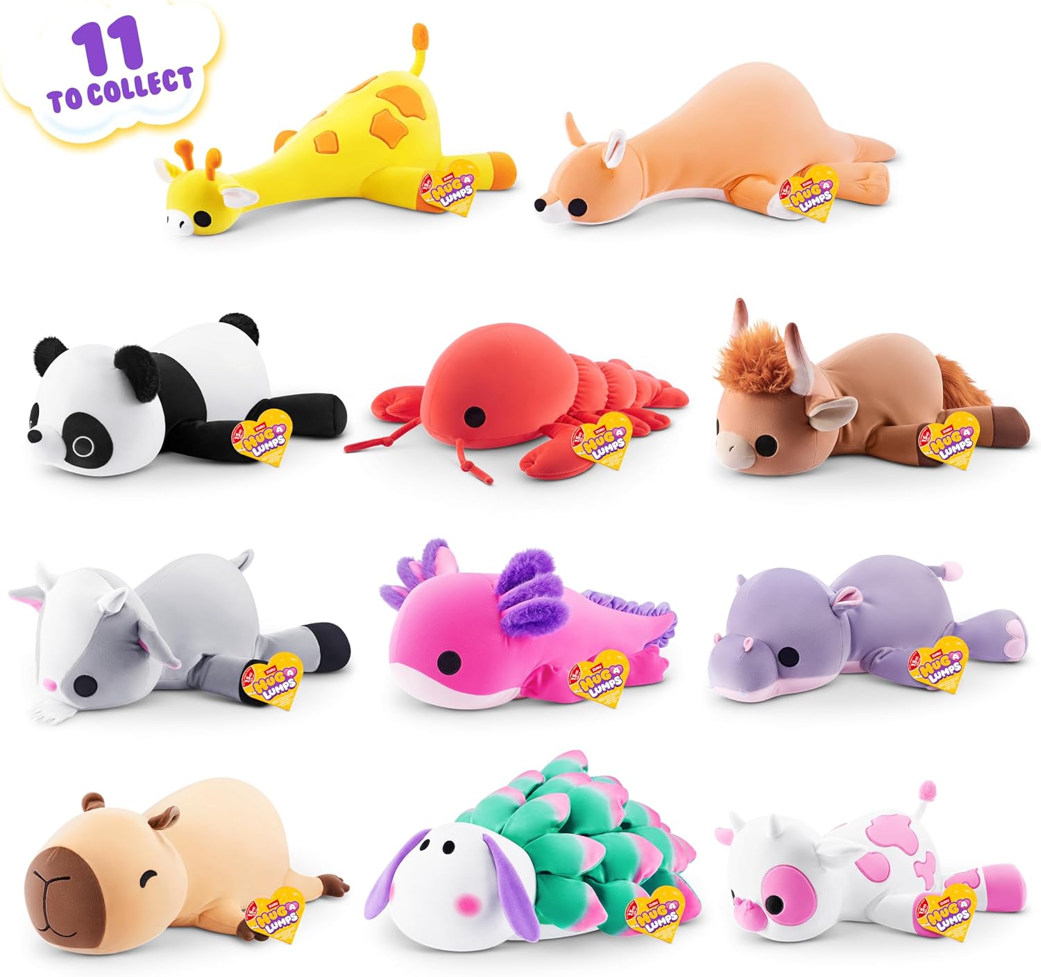 Detalle de Hug-A-Lumps Axolotl de Pâques (Moyen Ally) par ZURU – Peluche lestée printanière
