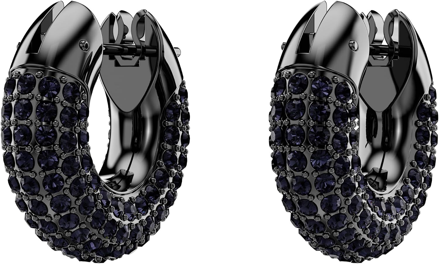 Detalle de Swarovski Hoop Earrings, Rhodium Finish