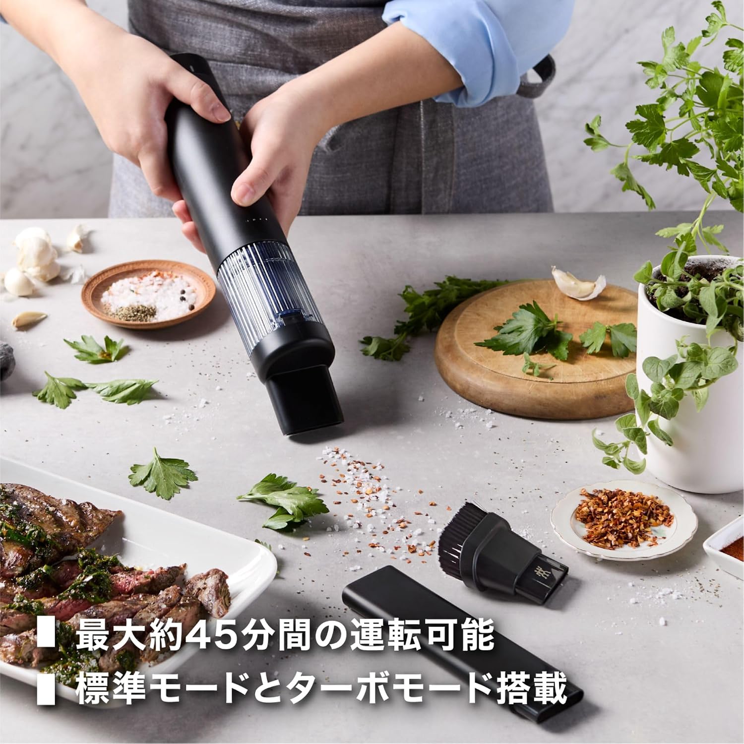 Detalle de ZWILLING XTEND 53119-000 ハンディクリーナー コードレス・2段階吸引・HEPAフィルター