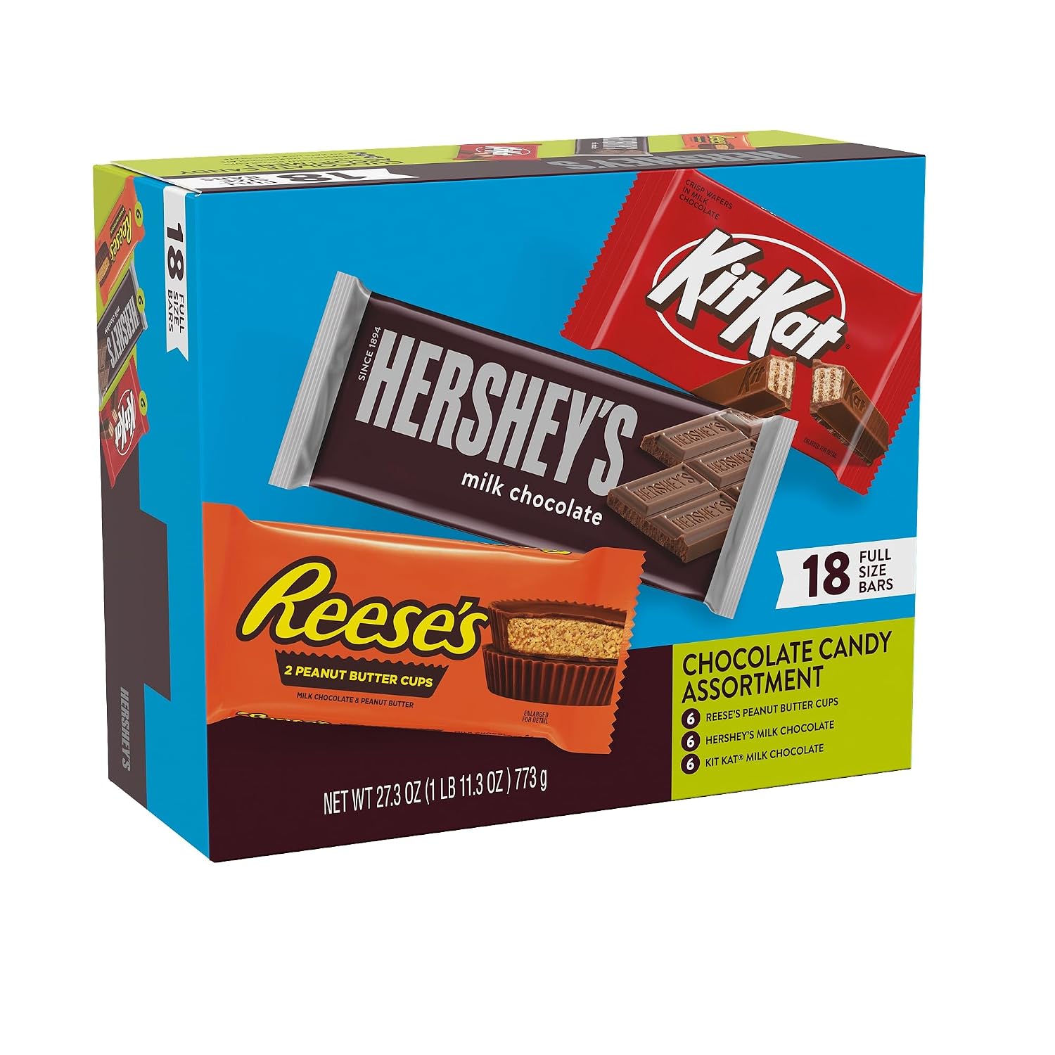 Detalle de HERSHEY'S 00034000405862 Chocolate Variety Box, 18 Full-Size Bars