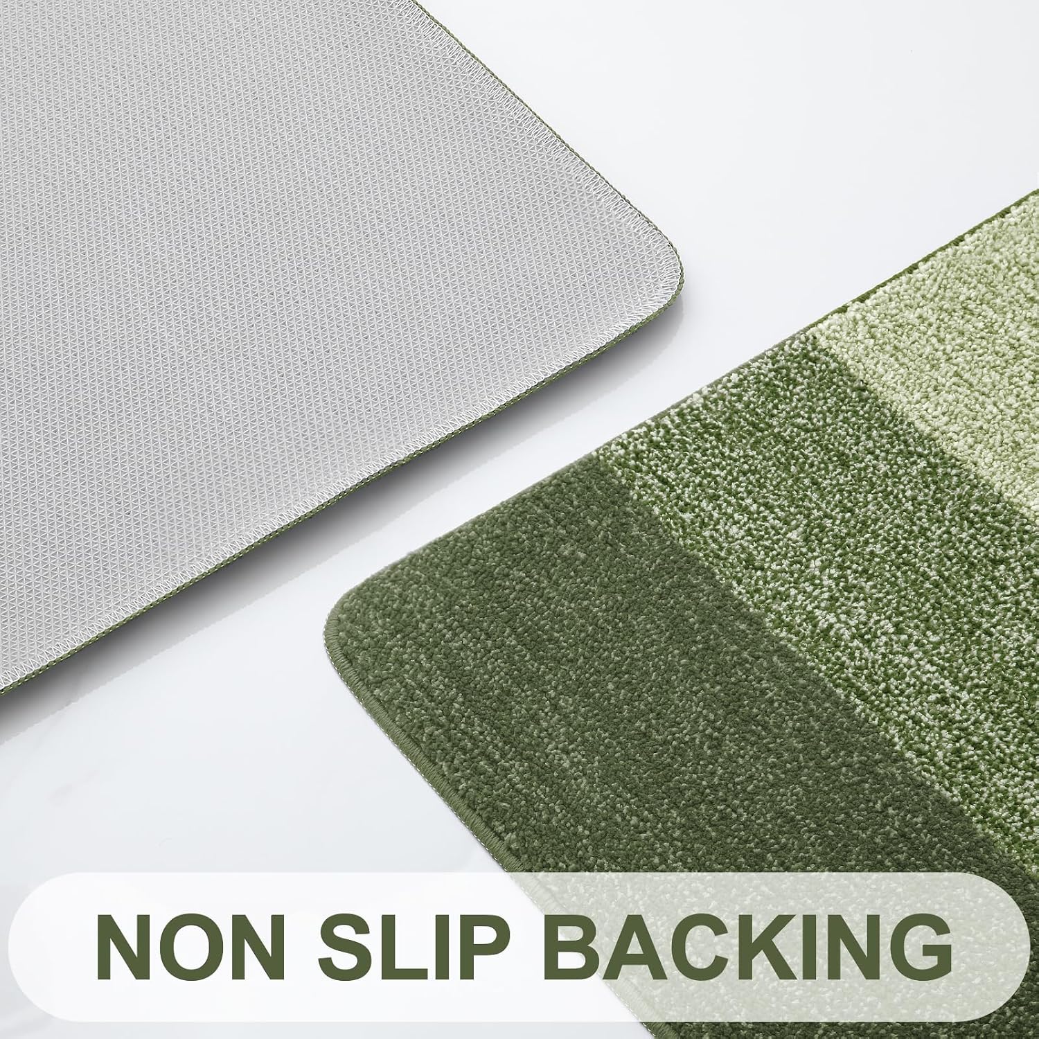 Detalle de Homaxy Indoor Door Mats (80 x 120 cm, Green) – Machine Washable Non-Slip Dirt Trapper Entrance Rug