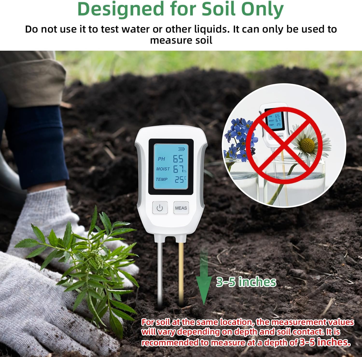 Thumbnail 6 de Mcbazel Soil Meter 3‑in‑1 soil tester 🌱