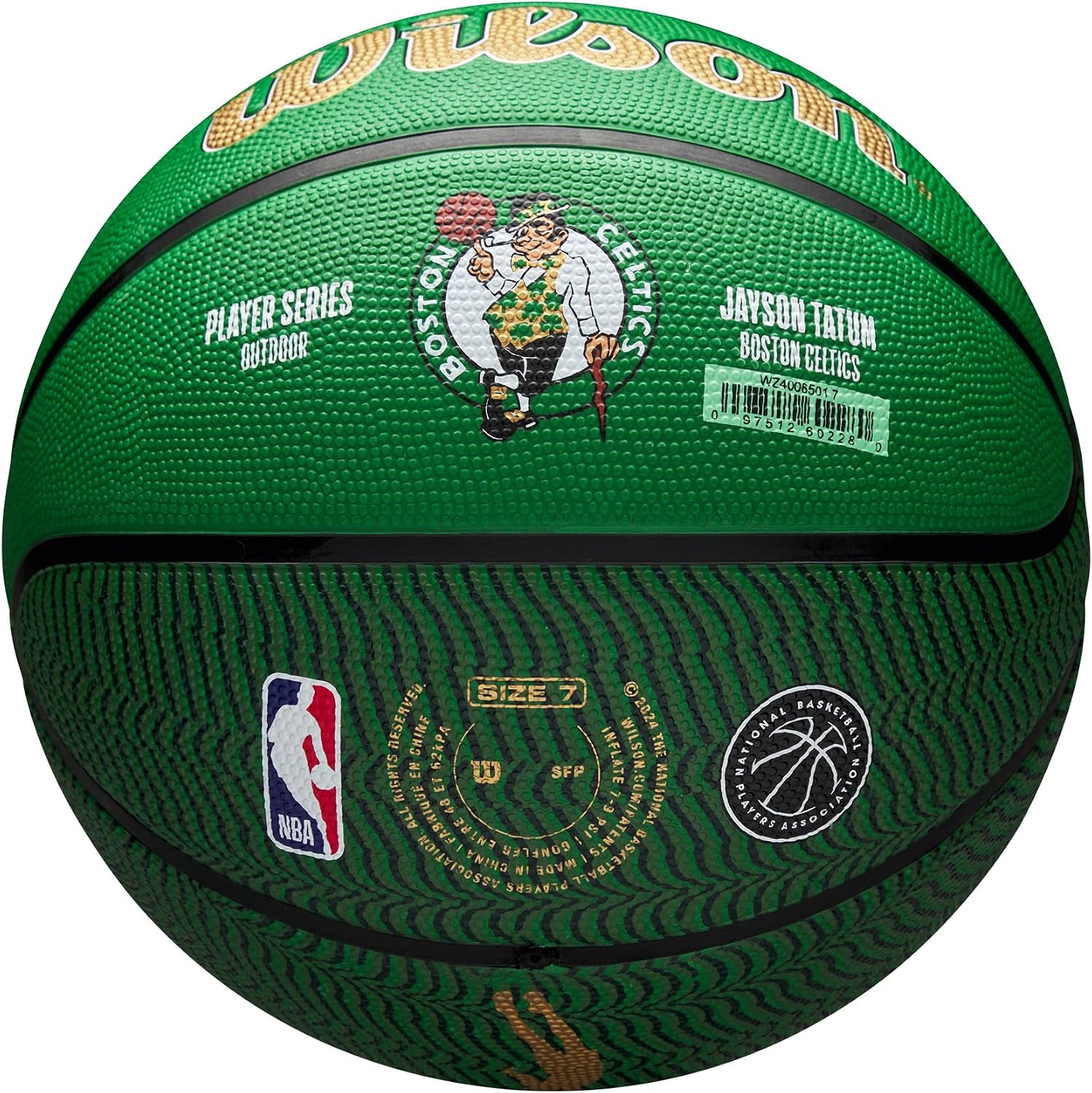 Detalle de Wilson Pallone da Basket da Esterno NBA Player Icon – Lebron James, Taglia 7, Colore Verde/Bianco