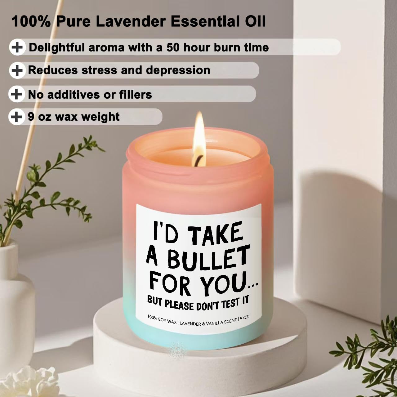Thumbnail 2 de Lavender-scented 9 oz candle gift for women – funny friendship, BFF, sister, mum, bestie