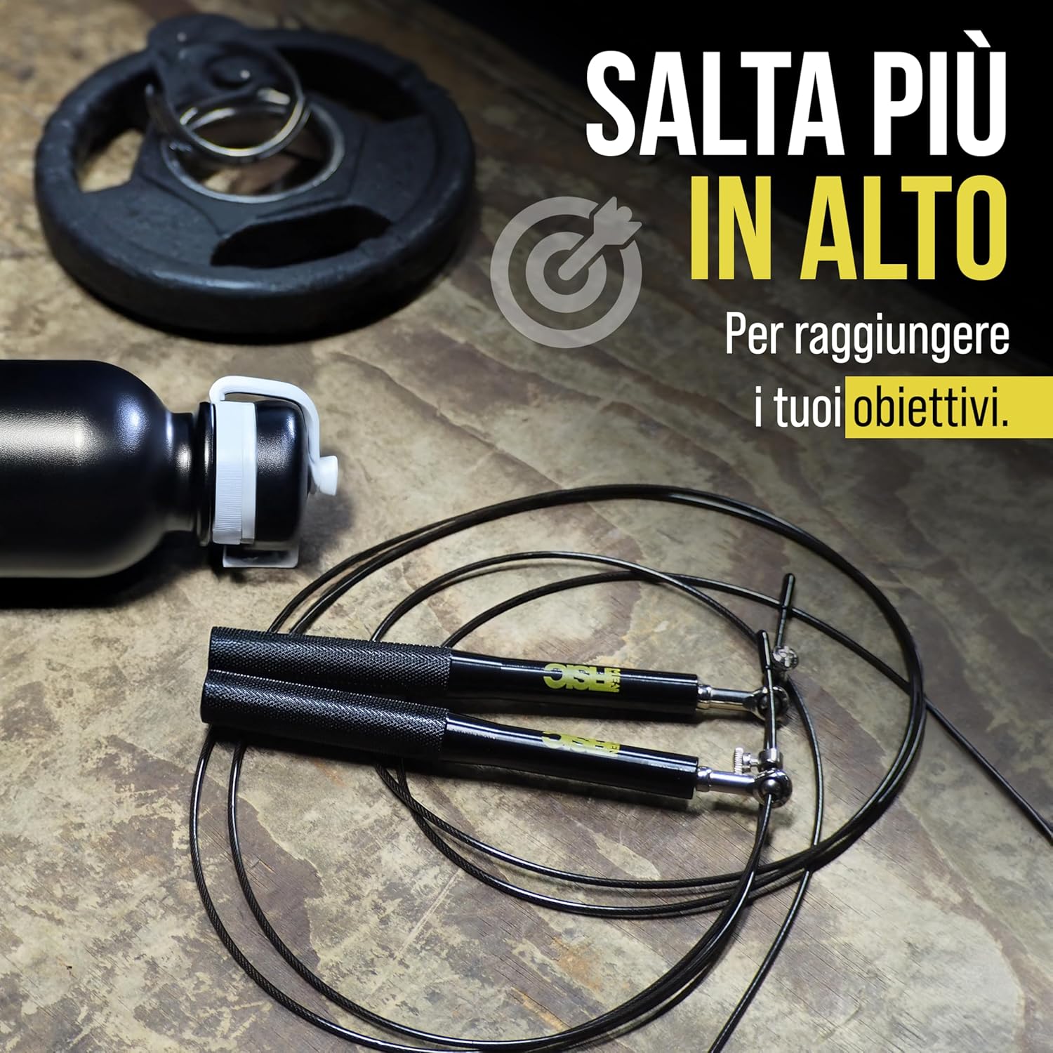 Thumbnail 3 de DISTOCK Corda per Saltare Professionale Palestra 3,5 m – Corda Crossfit Double Under, Nero o Argento