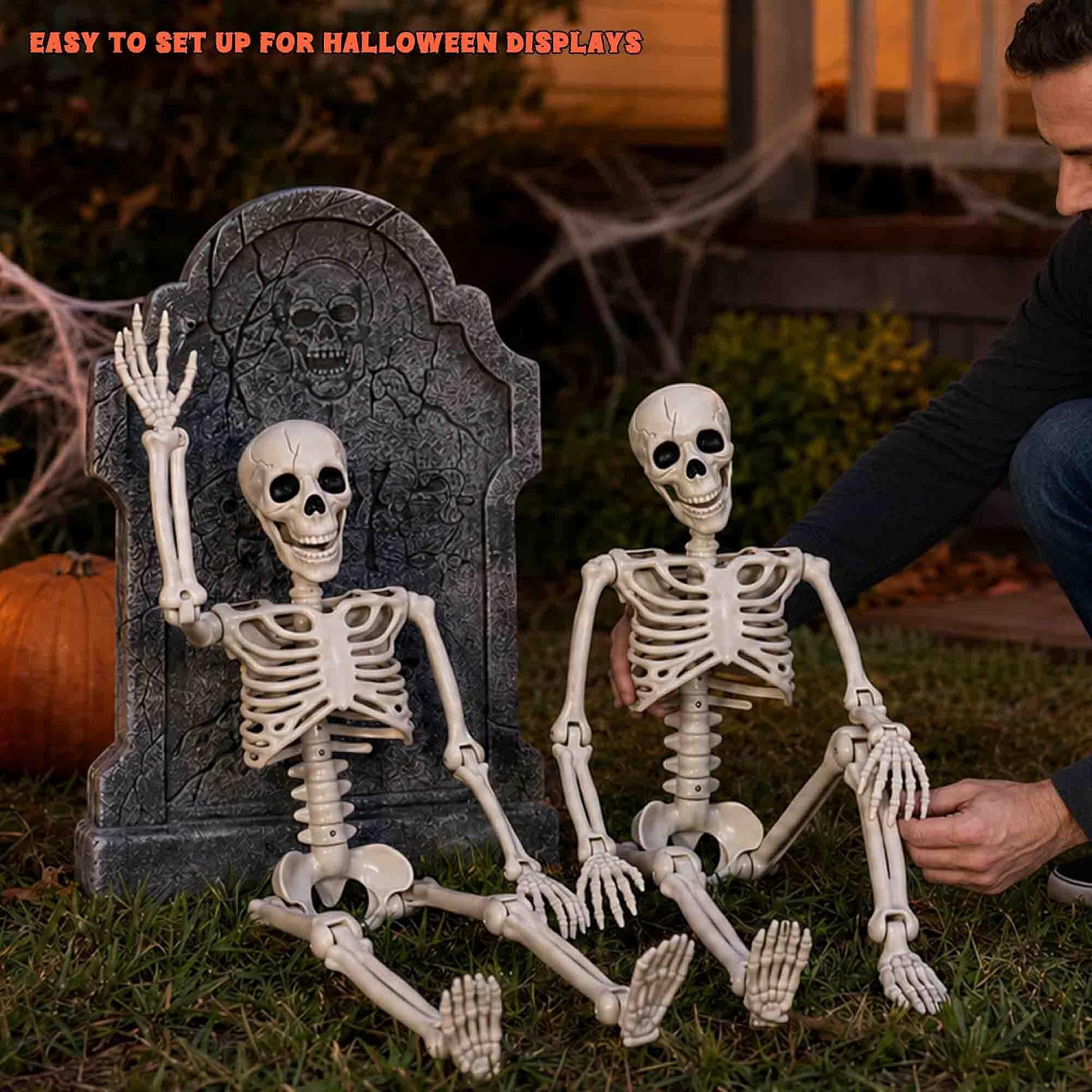 Thumbnail 6 de Znorso 24” Skeleton 4-Pack, Posable Halloween Decorations with Movable Joints