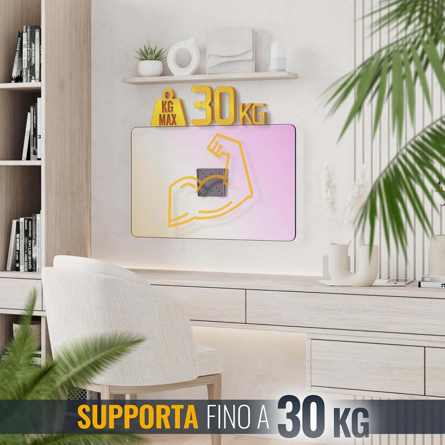 Detalle 2 de RICOO Supporto monitor a parete F0311 Fisso Slim per TV/monitor 13–32" (VESA 50x50–100x100)