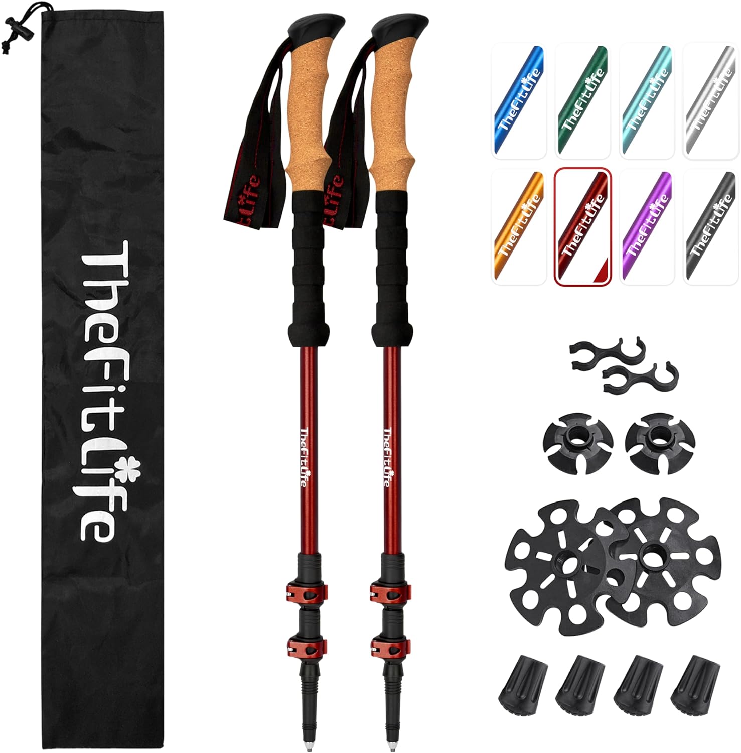 Thumbnail 6 de TheFitLife Trekking Poles – Lightweight 7075 Aluminum Hiking Poles with Cork Grips