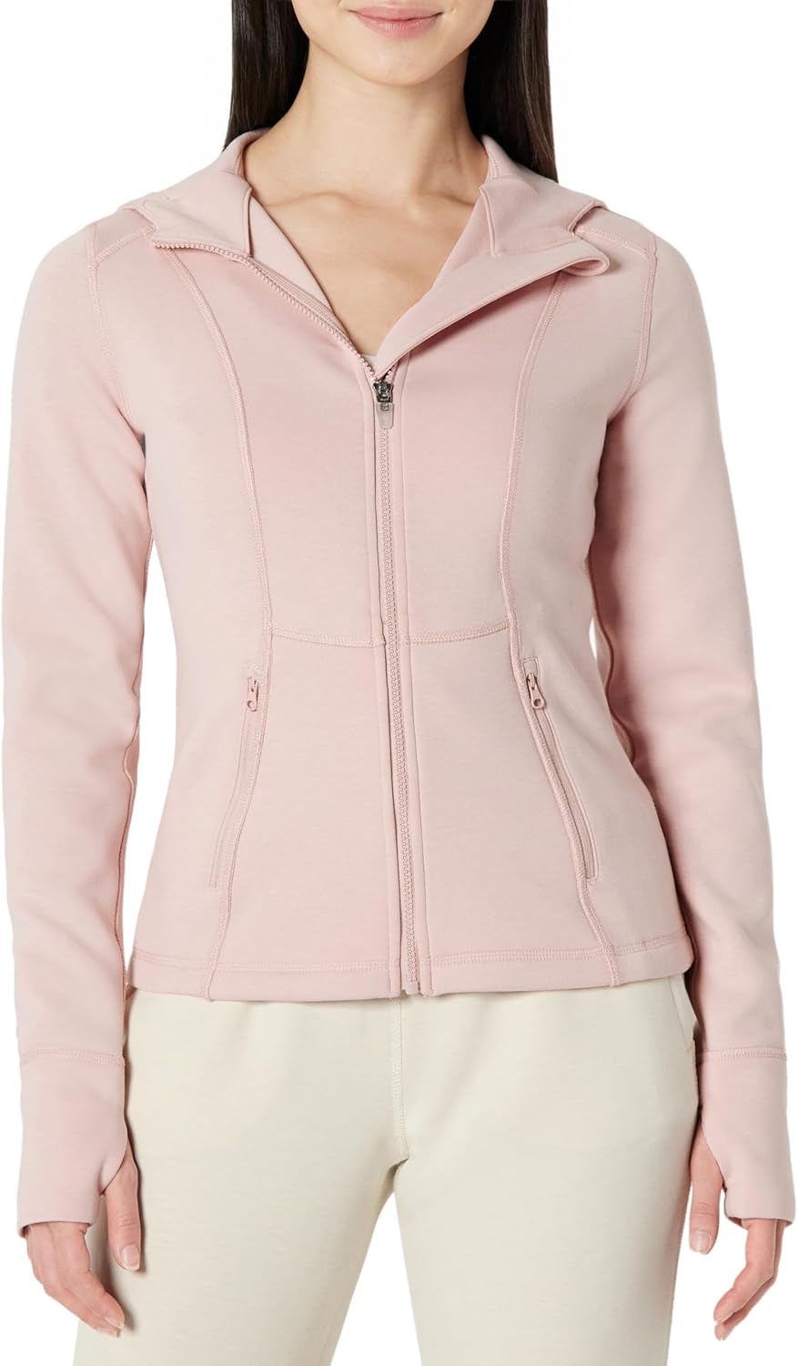 Detalle de Amazon Essentials Women's Fitted Active Sweat Zip Jacket with Hood