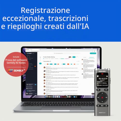 Thumbnail 11 de PHILIPS DVT2075 VoiceTracer: registratore audio con microfoni stereo e AI Sembly in prova