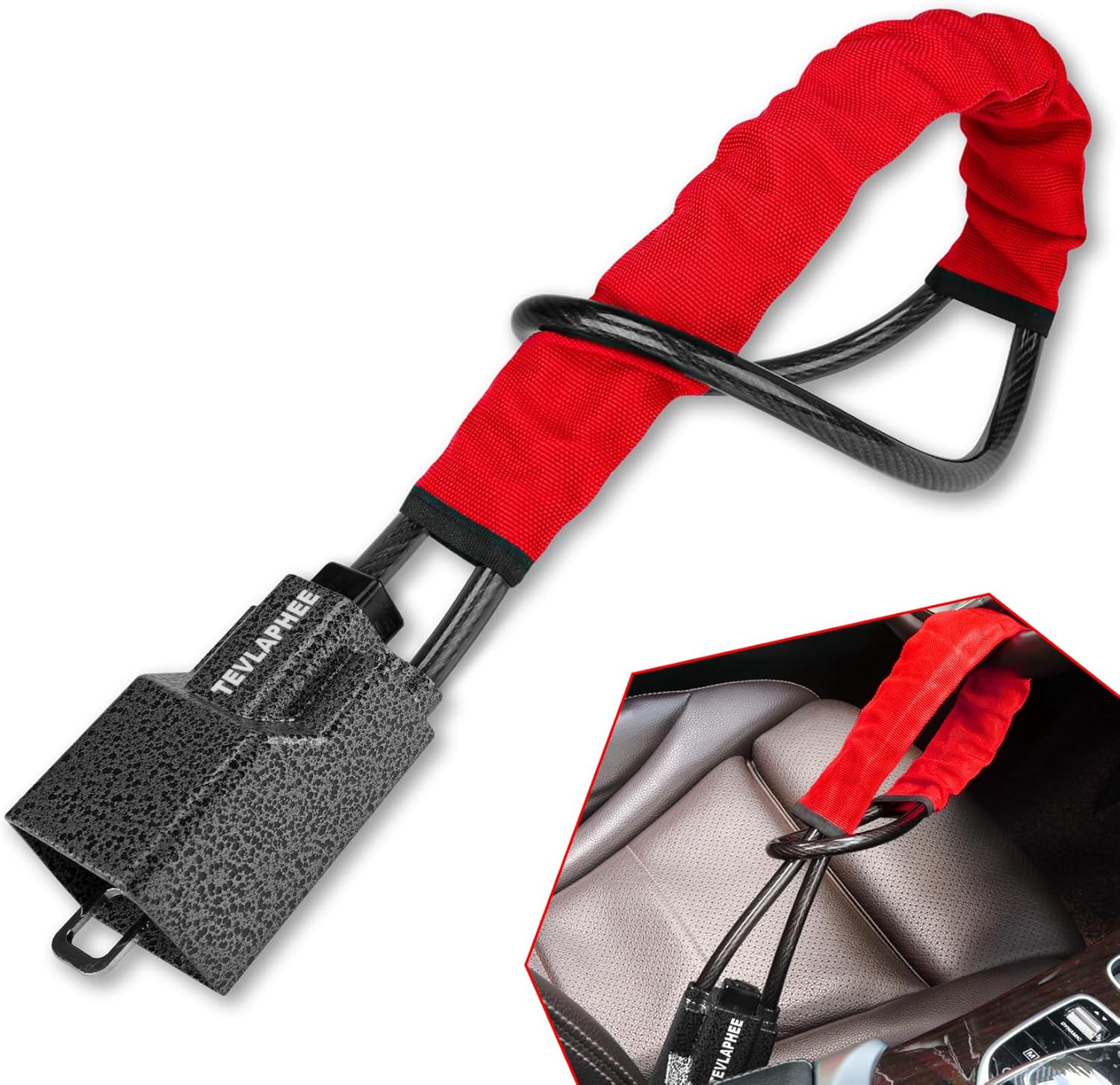 Thumbnail 6 de Tevlaphee Upgraded Steering Wheel Lock – Double Anti-Theft Protection in High-Visibility Steel