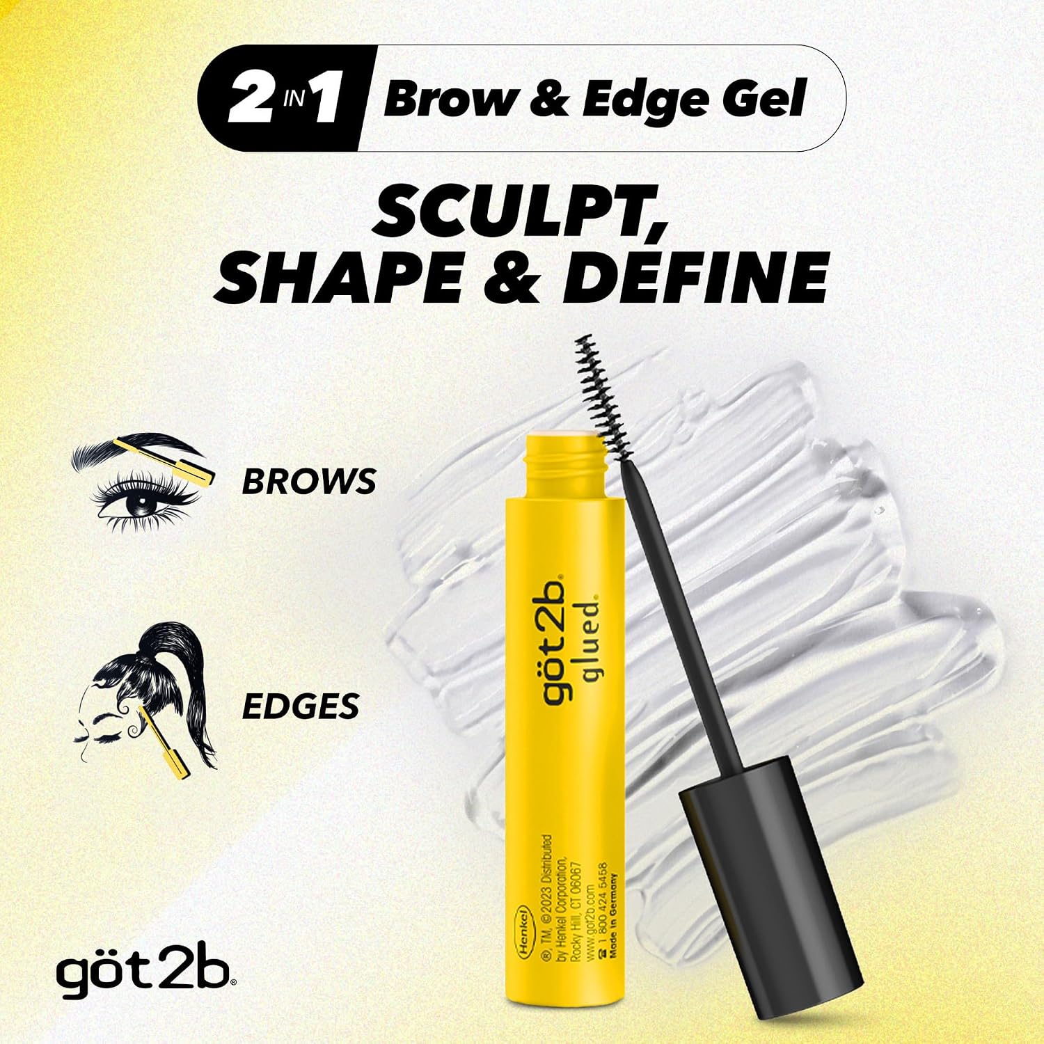 Thumbnail 2 de got2b Glued 2-in-1 Brow Gel & Edge Control (0.54 Fl Oz) – Clear strong-hold gel for brows and flyaways
