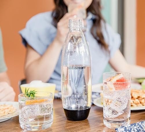 Detalle de Sodastream 1L Twin Pack Carbonated Water Bottle — Slim, Dishwasher Safe, BPA-Free & SodaStream Compatible