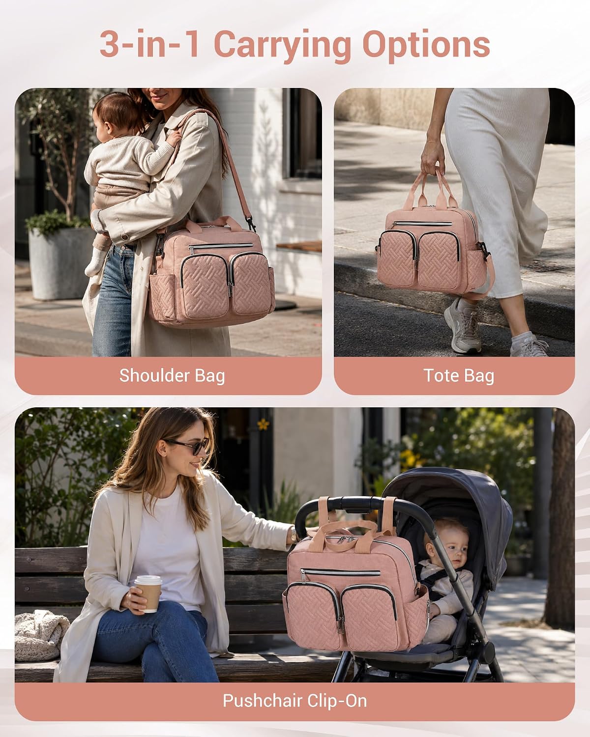 Thumbnail 4 de Kono Baby Changing Bag: Multifunction Nappy Bag with Insulated Pockets and Pram Straps