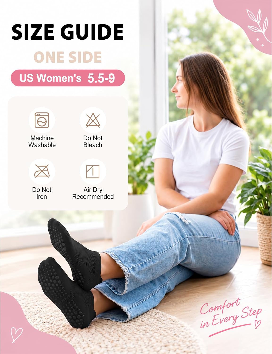 Thumbnail 5 de YeuG Pilates Socks 4 Pairs non-slip grip