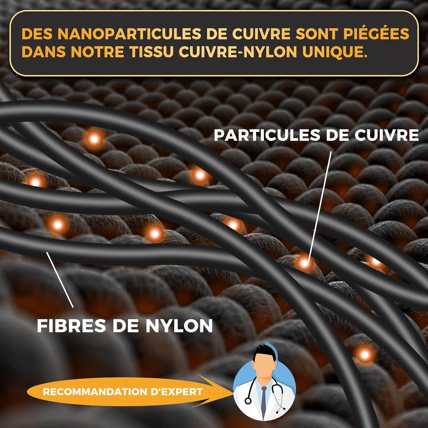 Thumbnail 2 de Donfri – 2 paires de gants de compression pour arthrite en cuivre, taille L